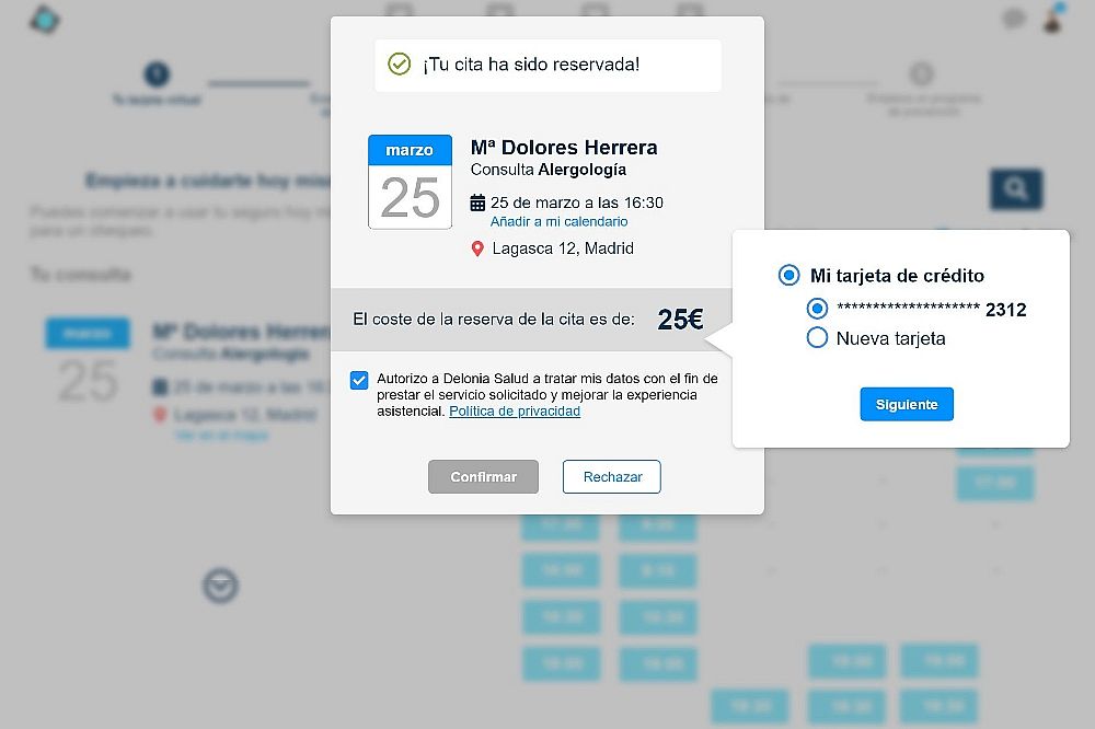 Sistema de citación online de Delonia.