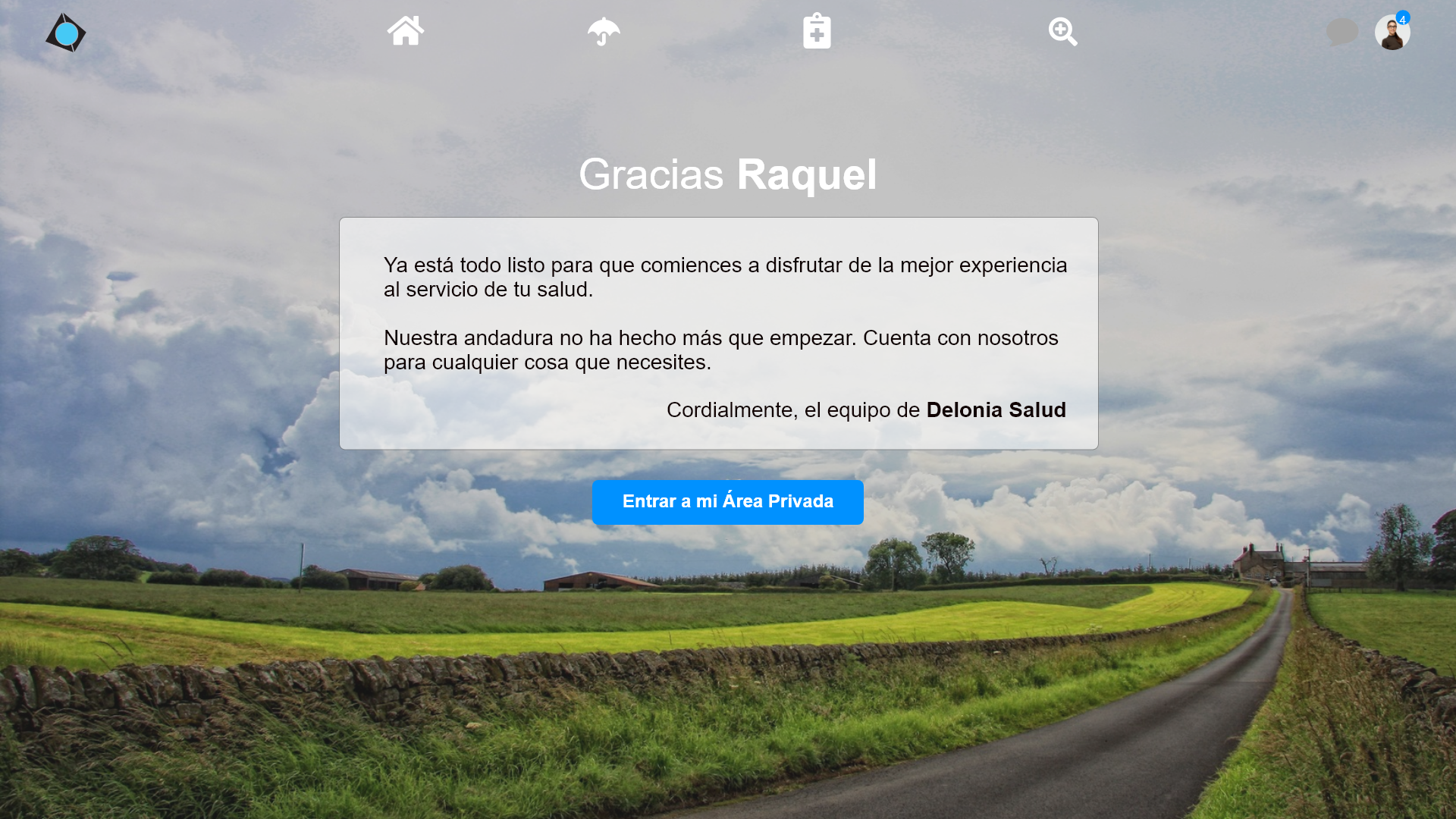 Experiencia de bienvenida en la salud digital